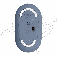 Мышь беспроводная Logitech Pebble M350 синий, 1000 dpi, радиоканал, Bluetooth, USB, кнопки - 3