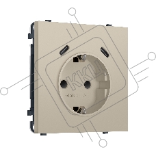 Комплект механизма электрической розетки SIGMA Кашемир 2USB С+C 20W (быст. зар.) с/з с/ш 16A-250V QUANT PRO (SP3505, PR165)