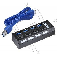Разветвитель USB 3.0 Buro BU-HUB4-U3.0-L 4порт. черный