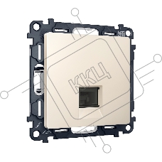 Комплект механизма компьютерной розетки ALFA Бежевый матовый RJ-45(8P8C) CAT6 с шторкой QUANT (AP3320, VM188) MA332010