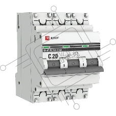 Автоматический выключатель EKF mcb4763-3-20C-pro 3P 20А (C) 4,5kA ВА 47-63 EKF PROxima