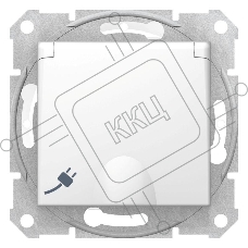 Розетка с/з с/ш с крыш., бел. IP44 Розетка с/з с/ш с крыш., бел. IP44