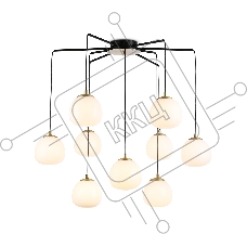 Светильник Ambrella light LH51001/6+3 SGD/BK/FR золотой песок/черный /белый матовый G9*9 max 28W D750*700