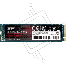 Накопитель SSD Silicon Power  M.2 2.0TB A80 <SP002TBP34A80M28> (PCI-E 3.0 х4, up to 3400/3000MBs, 3D TLC, NVMe 1.3, 22х80мм)