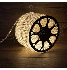 Дюралайт LED, эффект мерцания (2W) - ТЕПЛЫЙ БЕЛЫЙ Эконом 24 LED/м , бухта 100м