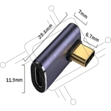 Переходник USB 4 Type C мама-папа угловой тип 1