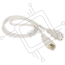 Шнур питания Lanmaster C13-C14, 3х0.75, 220В, 10А, белый, 3 метра