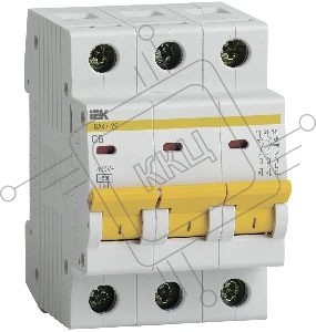 Выключатель автоматический модульный 3п C 6А 4.5кА ВА47-29 ИЭК MVA20-3-006-C