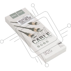 Кабель USB HOCO X26 Xpress 3 в 1 для Lightning, Micro USB, Type-C, 2.0A, длина 1.0м, черный с золотым