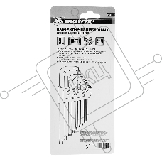 Набор ключей MATRIX имбусовых TORX, 9 шт: T10-T50, CrV, удлиненные, сатин. MATRIX 12306