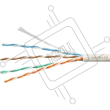 Кабель информационный Cabeus UTP-4P-CAT.5E-SOLID-GY-100 кат.5E U/UTP 4 пары PVC внутренний 100м серый