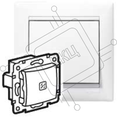 Переключатель на 2 направления с подсветкой, белый Valena Classic DIY