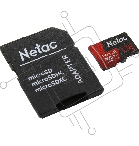 Флеш карта MicroSD card Netac P500 Extreme Pro 128GB, retail version w/SD adapter