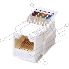 Модуль Rexant Keystone Jack RJ-45(8P8C), UTP неэкранированный, категория 5e, тип 180 градусов,самозажимной, белый