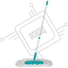 Швабра для пола Рыжий кот с насадкой из микрофибры MopM21