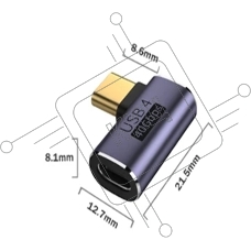 Переходник USB 4 Type C мама-папа угловой тип 2