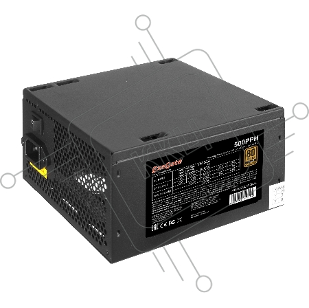 Блок питания 500W ExeGate 80 PLUS® Bronze 500PPH-S-OEM (ATX, APFC, КПД 85% (80 PLUS Bronze)SC, 12cm fan, 24pin, (4+4)pin, PCIe, 5xSATA, 3xIDE, black, кабель 220V с защитой от выдергивания)