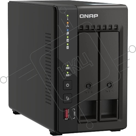 SMB QNAP TS-253E-8G NAS, 2-tray w/o HDD. 2xHDMI-port. 4-core Celeron J6412 2-2.6 GHz, 8GB DDR,  2x2.5Gb LAN, 2 x M.2 2280 PCIe Gen 3 x2, 2x USB 3.2 Gen 2 (10Gbps) Port, 2x USB 2.0 port