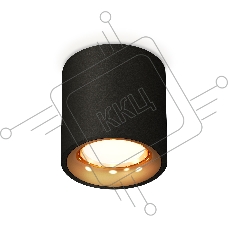 Светильник Ambrella Light XS7532024 SBK/PYG черный песок/золото желтое полированное MR16 GU5.3 (C7532, N7014)