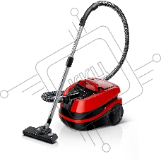 Пылесос Bosch BWD421PET красный, 2100 Вт, уборка влажная/сухая, пылесборник контейнер 5 л