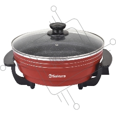 Электросковорода Sakura SA-7716R Master Chef 1800-2000Вт 32х9см кругл красн