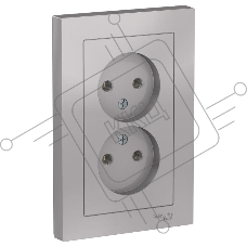 Розетка 2-м ATLAS DESIGN без заземл. 16А в сборе алюм. SchE ATN000320