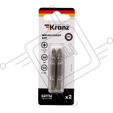 Мини-набор бит KRANZ PZ2xPZ2, PZ1xPZ3-50 мм (2 шт./уп.)