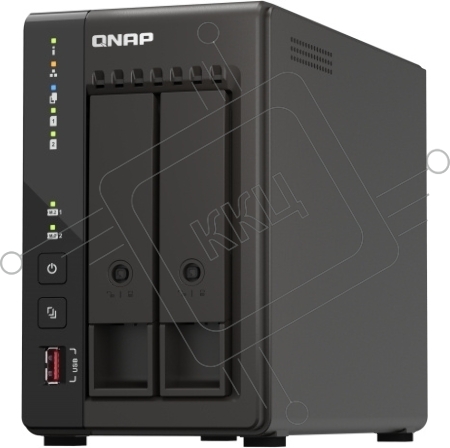 SMB QNAP TS-253E-8G NAS, 2-tray w/o HDD. 2xHDMI-port. 4-core Celeron J6412 2-2.6 GHz, 8GB DDR,  2x2.5Gb LAN, 2 x M.2 2280 PCIe Gen 3 x2, 2x USB 3.2 Gen 2 (10Gbps) Port, 2x USB 2.0 port