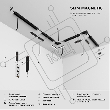 Slim Magnetic Комплект заглушек для шинопровода в натяжной потолок: торцевая и внутренняя (черный) 85233/00