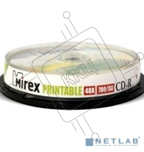 Диск CD-R Mirex 700 Mb, 48х, Cake Box (10), Ink Printable (10/300)