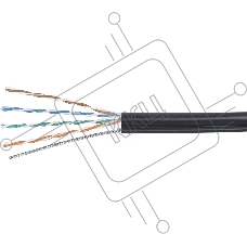 Кабель информационный Cabeus UTP-4P-Cat.5e-SOLID-OUT-PE-UV-100 кат.5E U/UTP 4 пары PE внешний 100м черный