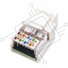Модуль Rexant Keystone Jack RJ-45(8P8C), UTP неэкранированный, категория 5e, тип 180 градусов, белый