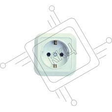 Розетка 1-м ОП 16А IP20 квадратная с заземл. бел. Makel 45108
