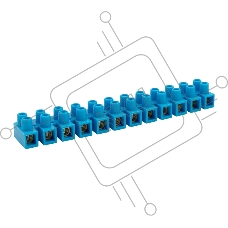 Клеммная винтовая колодка KВ-16 6-16, ток 30 A, полиэтилен синий REXANT (10 шт./уп.)