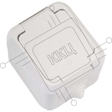 Розетка 1-м ОП 16А IP44 п/герм. с защ. крышкой с заземл. бел. Makel 18304