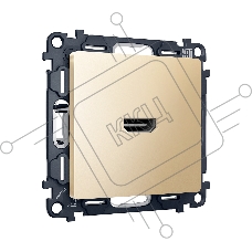 Комплект механизма розетки HDMI 2.0 ALFA Шампань 40V/500mA 2.0GHz 5-18Gbit/s QUANT (AP6140, VM222) MA614010
