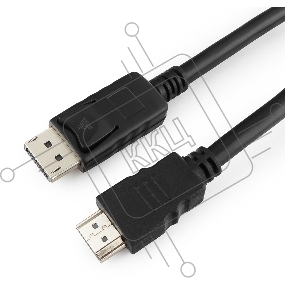 Кабель Cablexpert  DisplayPort->HDMI, 5м, 20M/19M, черный, экран, пакет