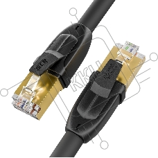 Патч-корд GCR PROF кат.7 ethernet 7.5m F/FTP, RJ45, CU, 28 AWG, литой, прямой, черный, экранированные коннекторы, GCR-52563