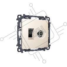 Комплект механизма розетки компьютерной + TV оконечной RJ-45 с автоматической защитной шторкой ALFA Бежевый матовый QUANT (AP3325, VM195) MA332510