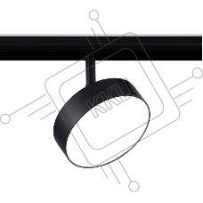 Светильник трековый светодиодный GL3855 BK черный IP20 18W 4200K 48V D115*30