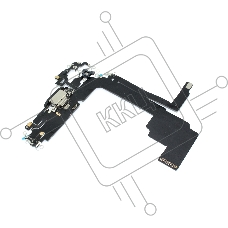 Шлейф с разъемом зарядки и микрофоном для iPhone 15 Pro Max (A3106), черный