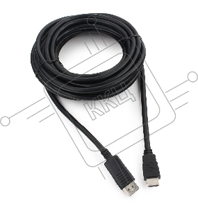 Кабель Cablexpert DisplayPort->HDMI, 7.5м, 20M/19M, черный, экран, пакет 