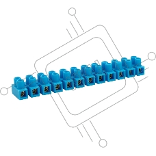 Клеммная винтовая колодка KВ-14 6-14, ток 20 A, полиэтилен синий REXANT (10 шт./уп.)