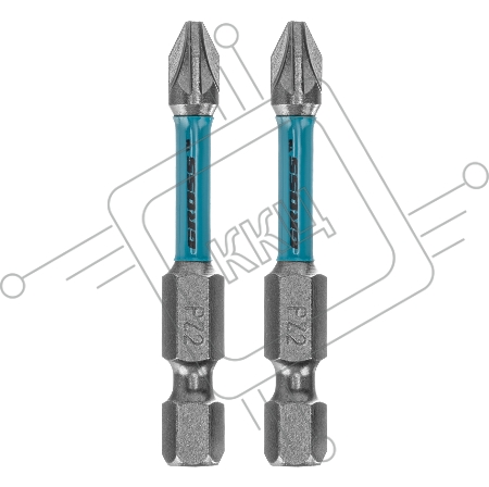 Набор бит торсионных PZ2x50 мм, для ударных шуруповертов, 2 шт.// Gross