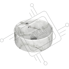 Раковина накладная BAU Element D41, с отверстием под смеситель, мрамор + выпуск клик-клак, хром