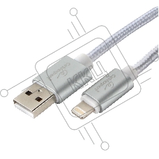 Кабель Cablexpert для Apple CC-U-APUSB02S-1.8M, AM/Lightning, серия Ultra, длина 1.8м, серебристый, блистер