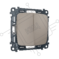Комплект механизма 2-клавишного перекрестного выключателя 10A-250V OMEGA Серо-бежевый матовый QUANT (OP3630, VM125) MO363030