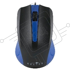 Мышь проводная Oklick 225M черный/синий, 1200 dpi, USB, кнопки - 3