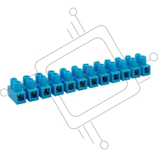 Клеммная винтовая колодка KВ-12 4-12, ток 16 A, полиэтилен синий REXANT (10 шт./уп.)