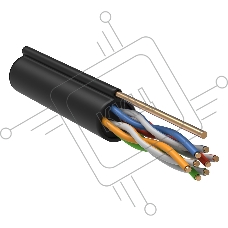 Кабель связи витая пара F/UTP кат. 5E 4 пары LDPE 1м трос черн. GENERICA ITK BC3-C5E04-359-305-G
